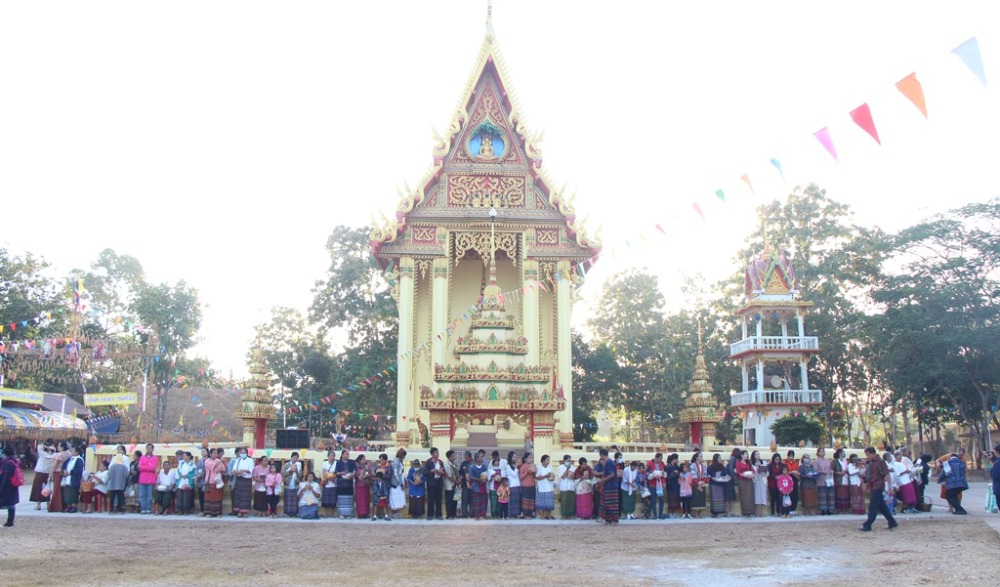 ประเพณีบุญคูณลานสืบสานการสู่ขวัญข้าว ชุมชนคุณธรรมวัดศรีสะอาด