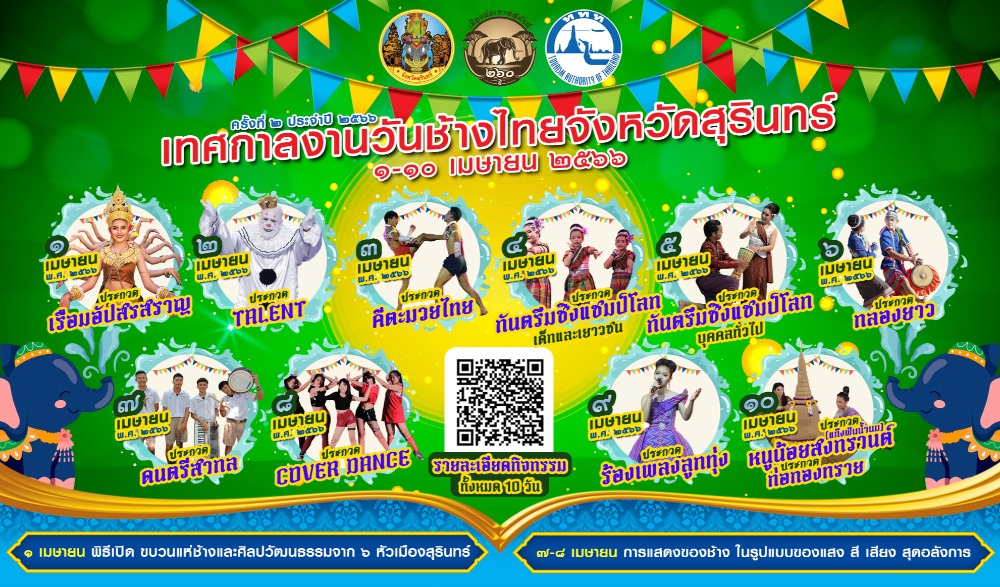 เทศกาลงานวันช้างไทยจังหวัดสุรินทร์” ครั้งที่ ๒ ประจำปี พ.ศ. ๒๕๖๖ (๒๖๐ ปี เมืองสุรินทร์)