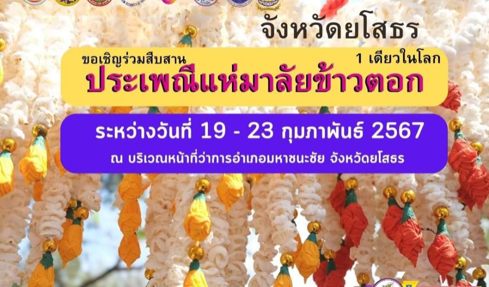 งานประเพณีแห่มาลัยข้าวตอก หนึ่งเดียวในโลก ประจำปี 2567
