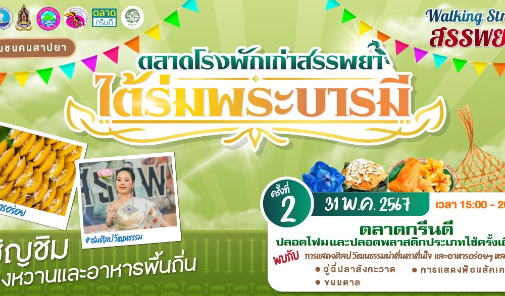 งาน Walking Street ตลาดนัดชุมชนตลาดโรงพักเก่าสรรพยา และงานส่งเสริมและพัฒนาแหล่งเรียนรู้ทางวัฒนธรรมชุมชนเมืองสาปยา ประจำปี ๒๕๖๗ ครั้งที่ ๑ - ๔