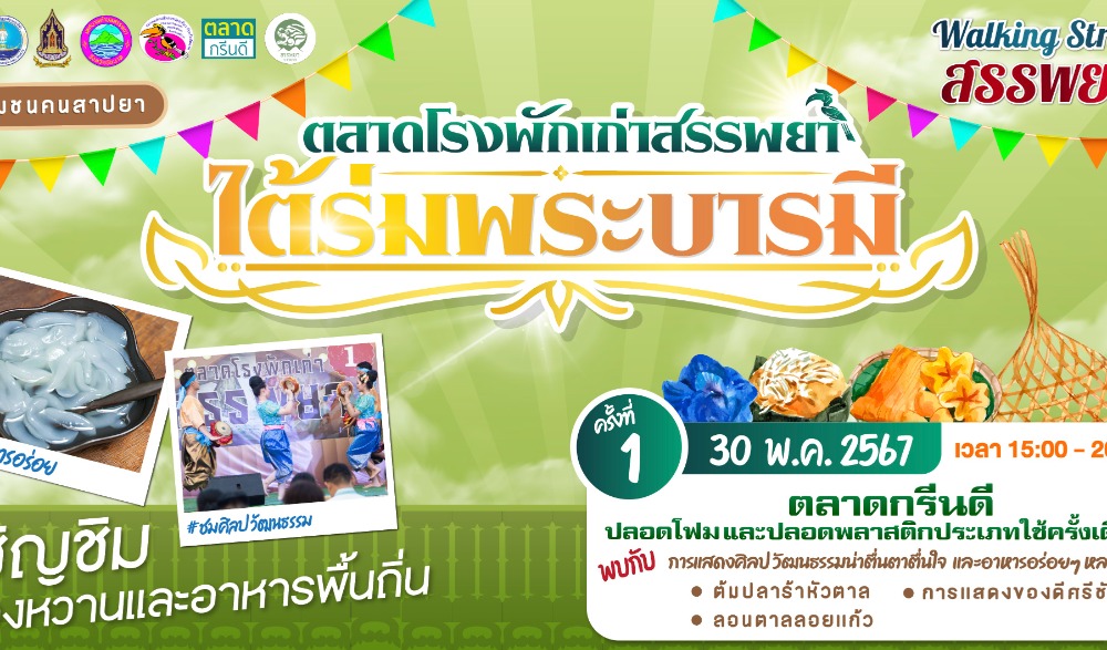 งาน Walking Street ตลาดนัดชุมชนตลาดโรงพักเก่าสรรพยา และงานส่งเสริมและพัฒนาแหล่งเรียนรู้ทางวัฒนธรรมชุมชนเมืองสาปยา ประจำปี ๒๕๖๗ ครั้งที่ ๑ - ๔