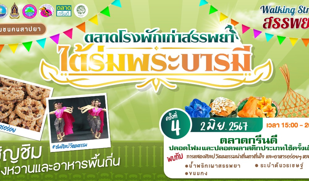 งาน Walking Street ตลาดนัดชุมชนตลาดโรงพักเก่าสรรพยา และงานส่งเสริมและพัฒนาแหล่งเรียนรู้ทางวัฒนธรรมชุมชนเมืองสาปยา ประจำปี ๒๕๖๗ ครั้งที่ ๑ - ๔