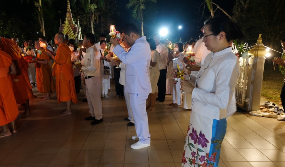 พิธีเวียนเทียน กิจกรรมในวันสำคัญทางพระพุทธศาสนา เนื่องในวันมาฆบูชา พุทธศักราช ๒๕๖๗