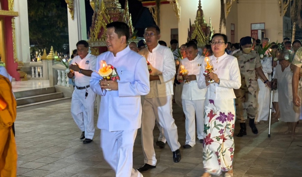 พิธีเวียนเทียน กิจกรรมในวันสำคัญทางพระพุทธศาสนา เนื่องในวันมาฆบูชา พุทธศักราช ๒๕๖๗