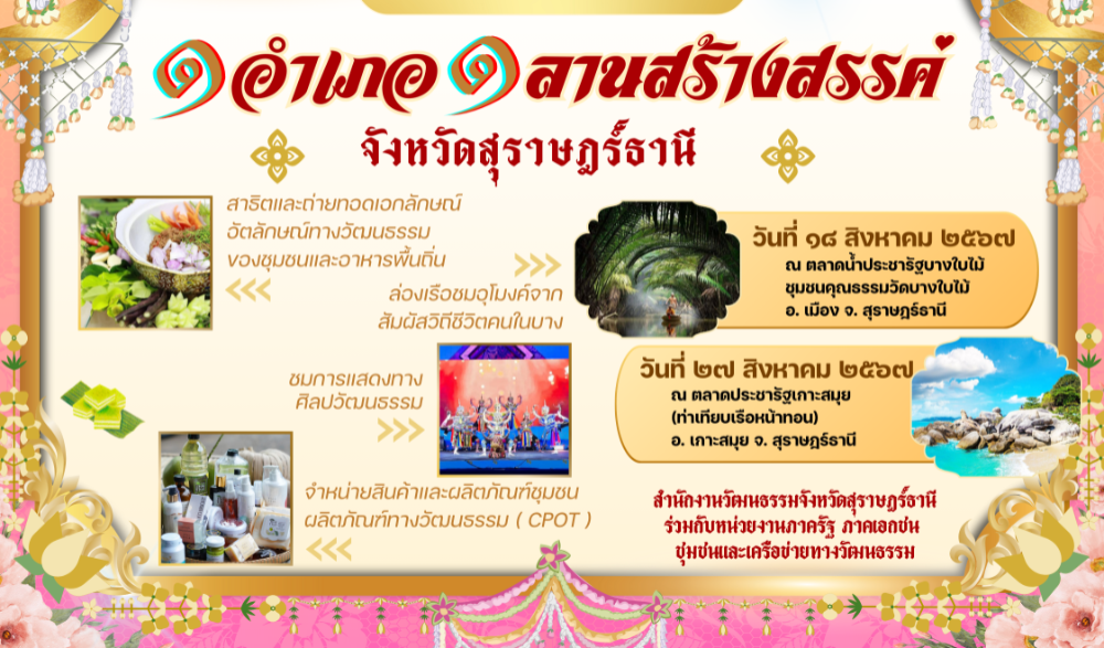 ๑ อำเภอ ๑ ลานวัฒนธรรมสร้างสรรค์ จังหวัดสุราษฎร์ธานี