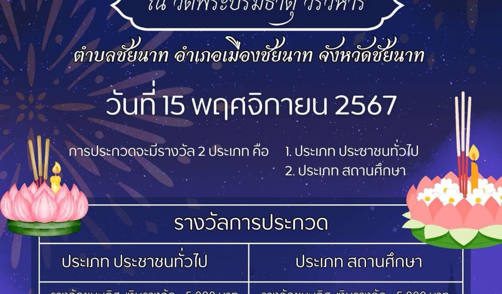 งานสืบสานประเพณีลอยกระทง จังหวัดชัยนาท
