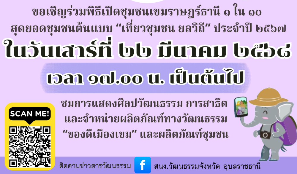 พิธีเปิดชุมชนเขมราษฎร์ธานี ๑ ใน ๑๐ สุดยอดชุมชนต้นแบบ