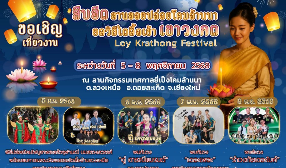 สืบฮีตสานฮอย ปล่อยโคมล้านนา ยลวิถีไตลื้อเข้า เขาวงกต