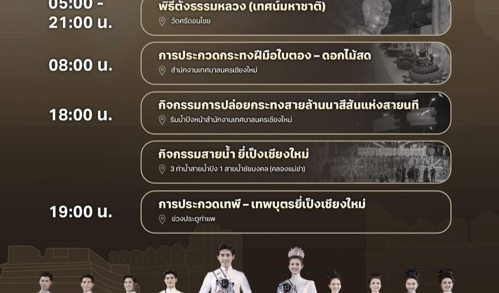 ขอเชิญเที่ยวงาน ประเพณีเดือนยี่เป็งเชียงใหม่ ประจำปี 2568