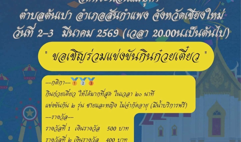 งานประเพณีสรงน้ำพระนอน เดือน6เป็ง