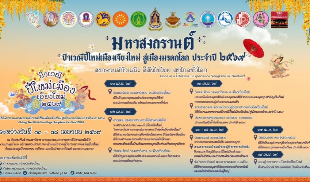 “มหาสงกรานต์ป๋าเวณีปี๋ใหม่เมืองเจียงใหม่ สู่เมืองมรดกโลก” ประจำปี พ.ศ. ๒๕๖๙
