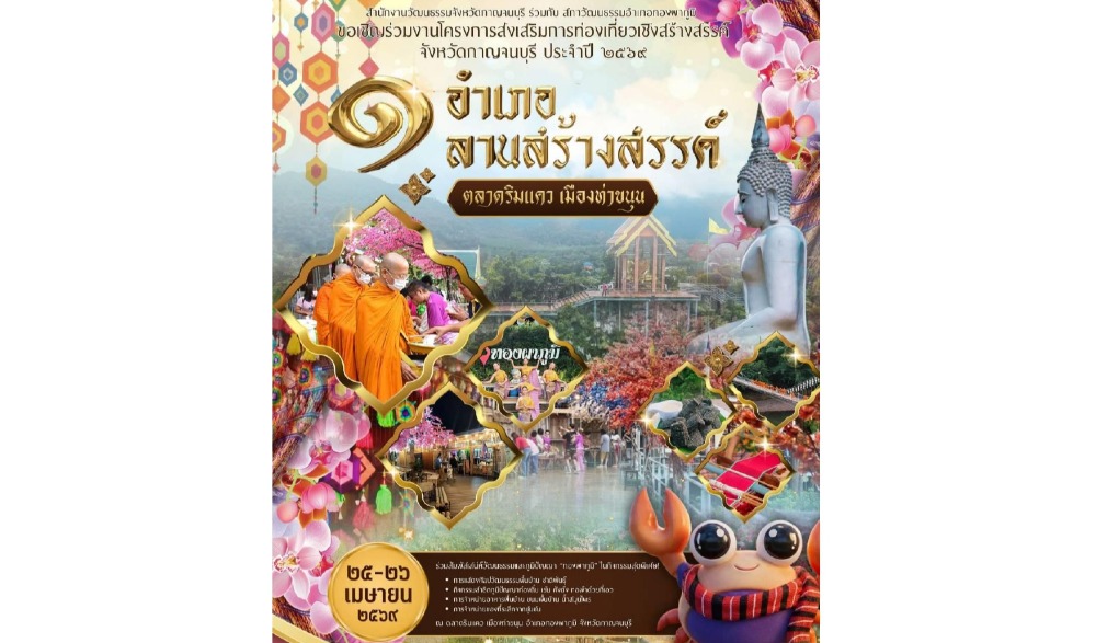 โครงการส่งเสริมการท่องเที่ยวเชิงสร้างสรรค์และวัฒนธรรม ๑ อำเภอ ๑ ลานสร้างสรรค์ จังหวัดกาญจนบุรี ประจำปีงบประมาณ พ.ศ. ๒๕๖๙
