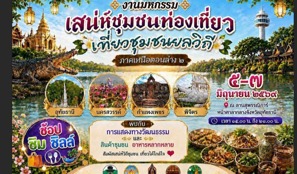 โครงการพัฒนาศักยภาพชุมชนด้านการท่องเที่ยวเชิงวัฒนธรรม "เที่ยวชุมชน ยลวิถี" เพิ่มเศรษฐกิจด้วยทุนทางวัฒนธรรม เชื่อมโยงกลุ่มจังหวัดภาคเหนือตอนล่าง 2