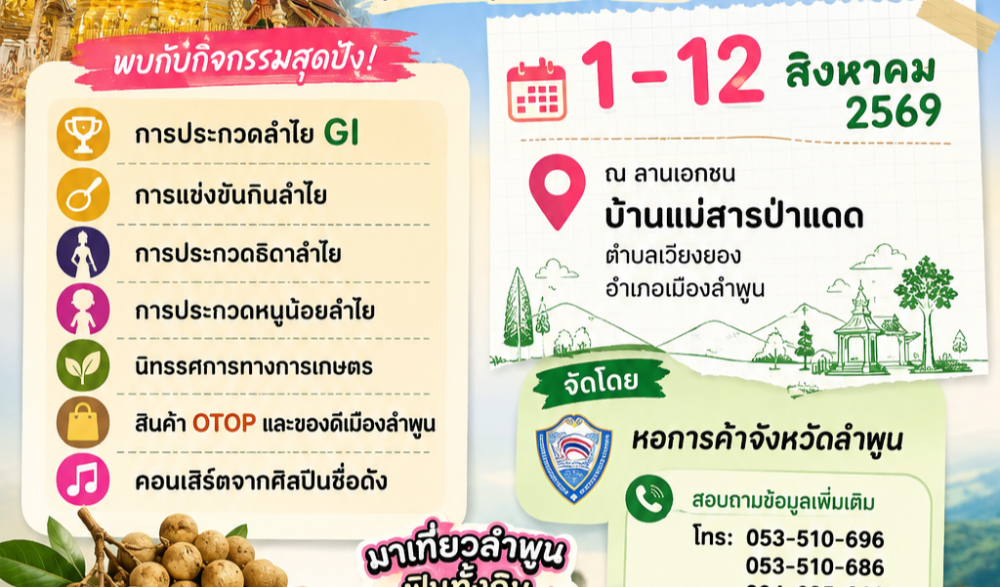 งานเทศกาลลำไยและเกษตรแฟร์ลำพูน - หอการค้าแฟร์(Longan Festival Lumphun 69)