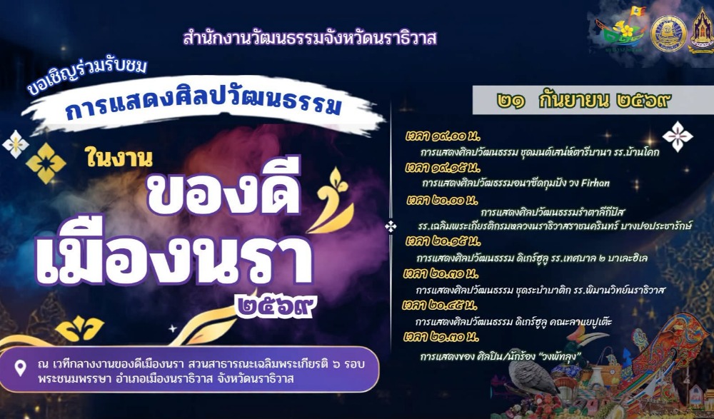 ของดีเมืองนรา ๒๕๖๙ การแสดงศิลปวัฒนธรรม